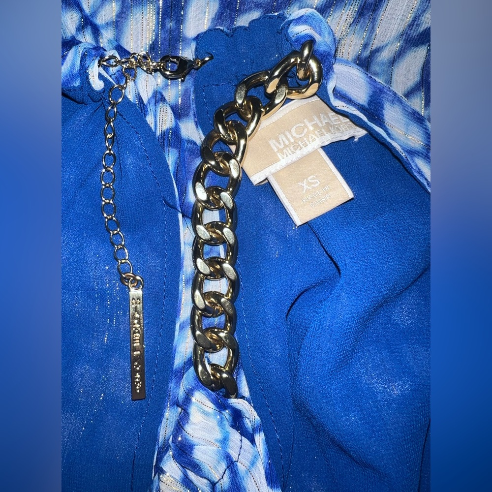 Michael Kors Blue High-Low Dress X-Small - Picture 7 of 12